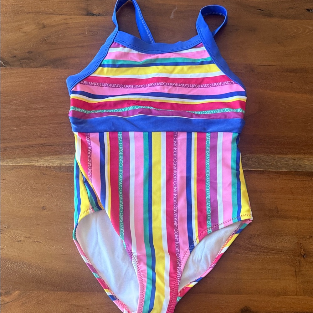 Calvin Klein Colorful Striped One-Piece Swimsuit